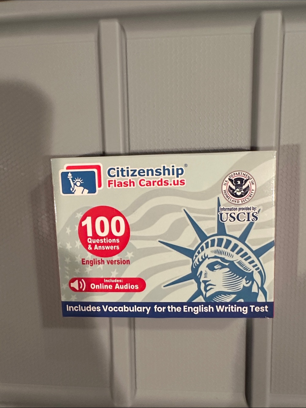 Citizen Naturalization Test Flash Cards - Red & White
